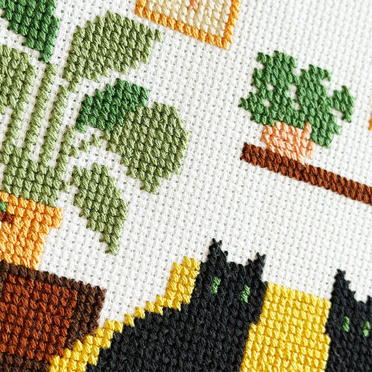 Mid-Century Cats Counted Cross Stitch Kit