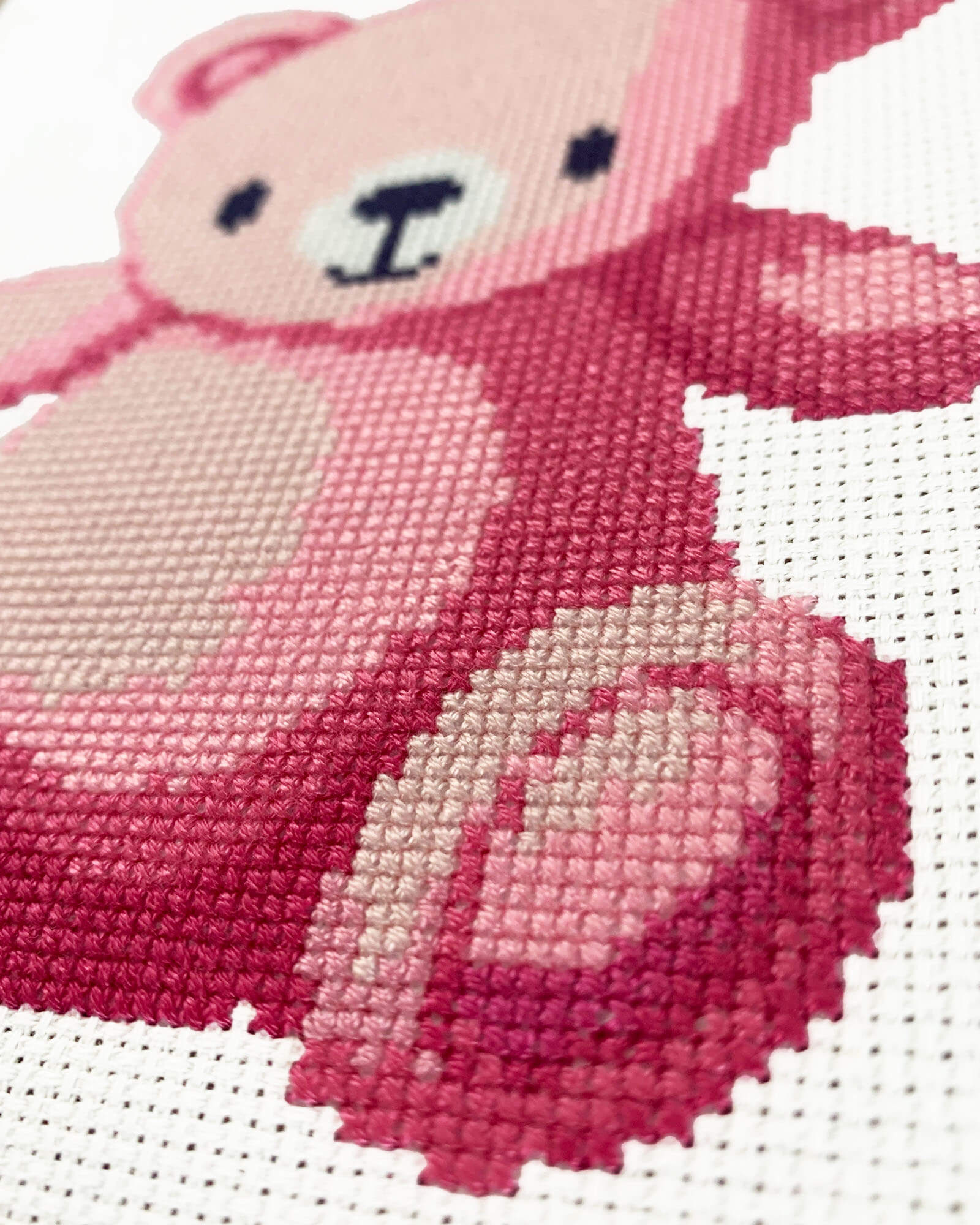 Pink Bear - Counted Cross Stitch Kit