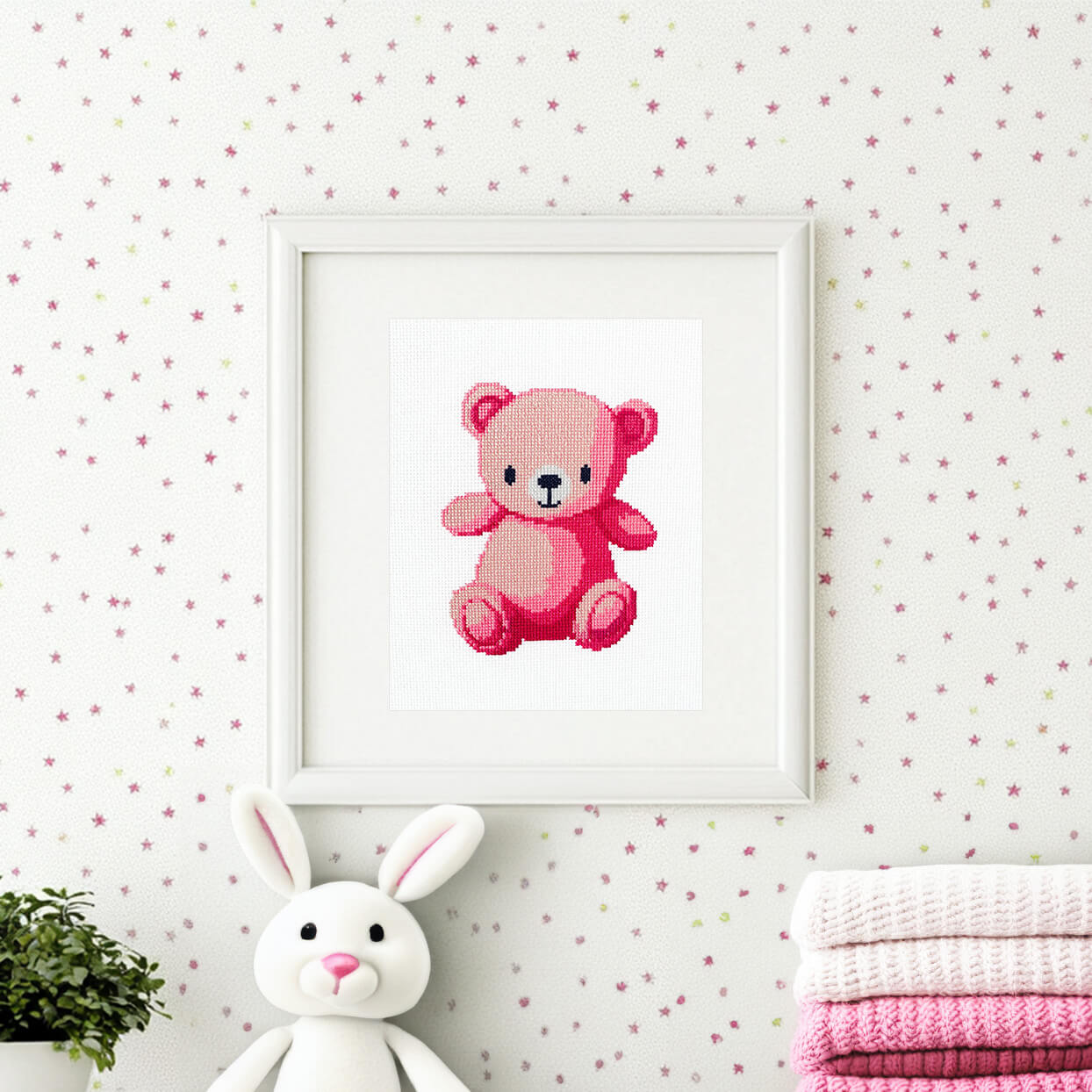 Pink Bear - Counted Cross Stitch Kit