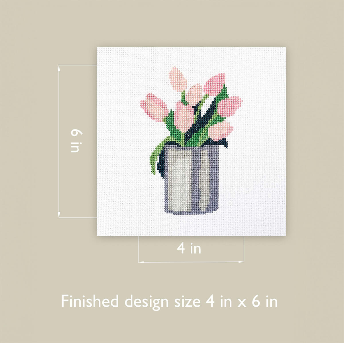 Pink Tulips - Counted Cross Stitch Kit