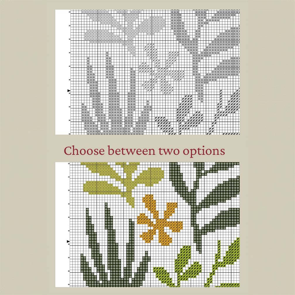 Plants and Stones Counted Cross Stitch Kit - Minimalistic Botanical Design