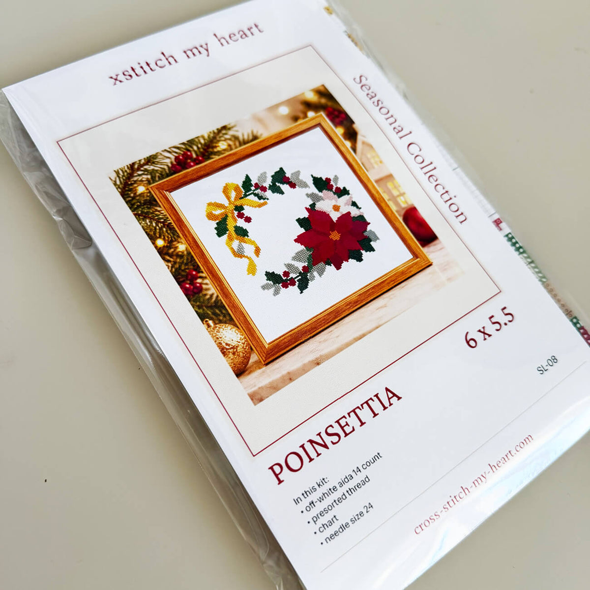Christmas Poinsettia Cross Stitch Kit