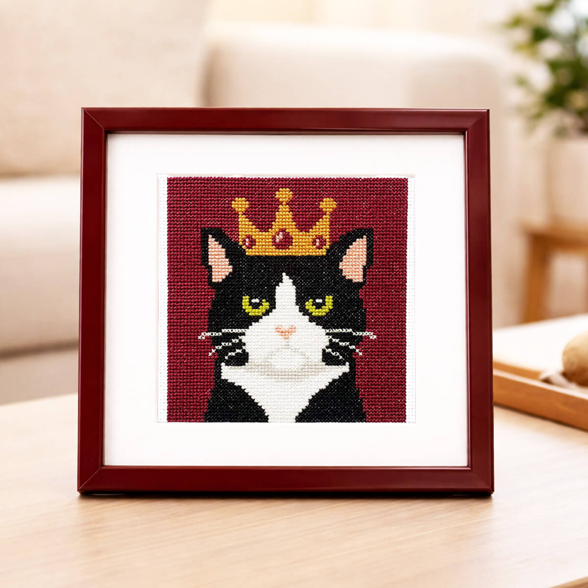 Royal Tuxedo Cat - Counted Cross Stitch Kit