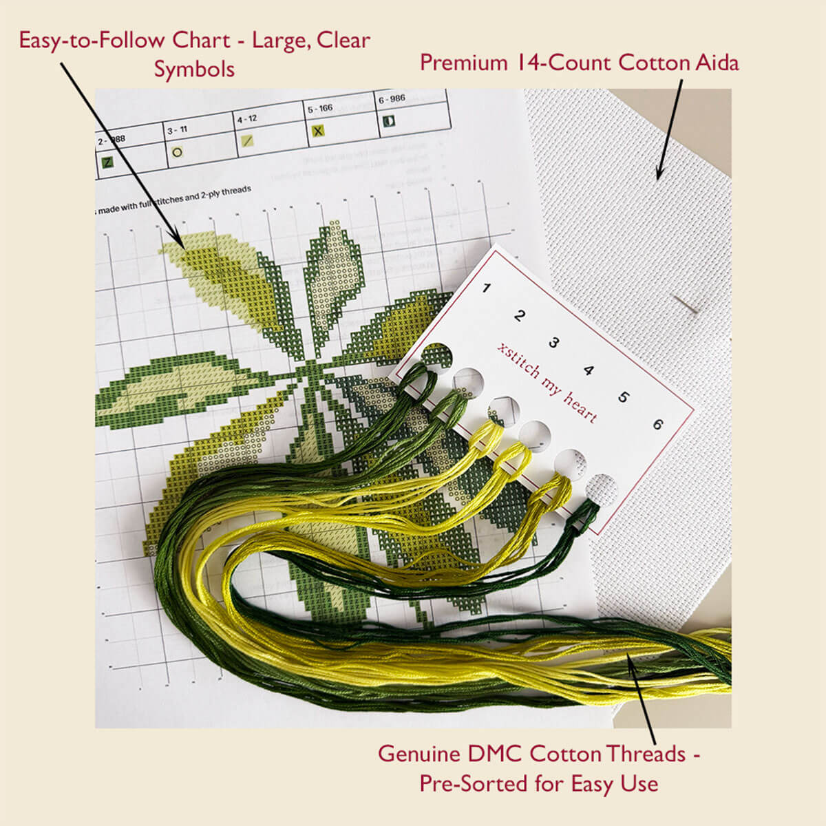 Schefflera Counted Cross Stitch Kit