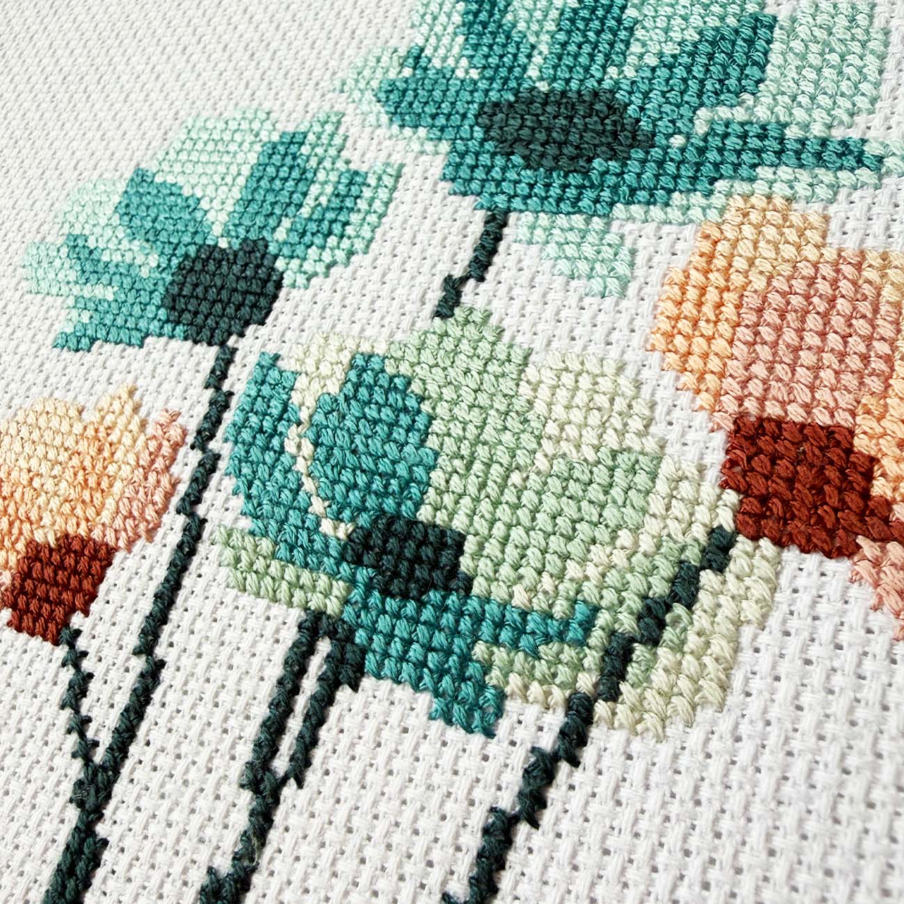 Silk Flowers Beginner Counted Cross Stitch Kit