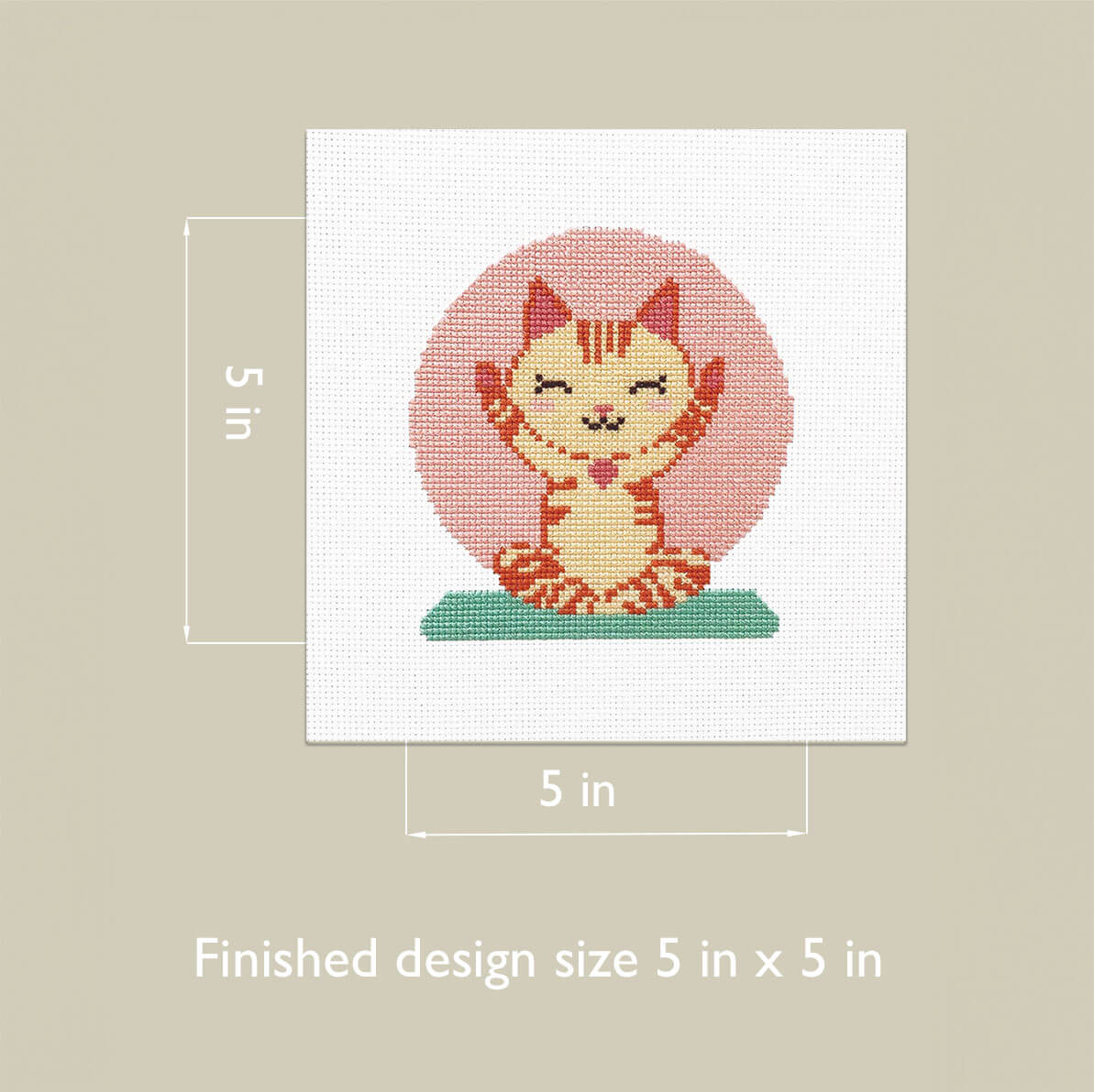Sun Salutation Kitty - Counted Cross Stitch Kit