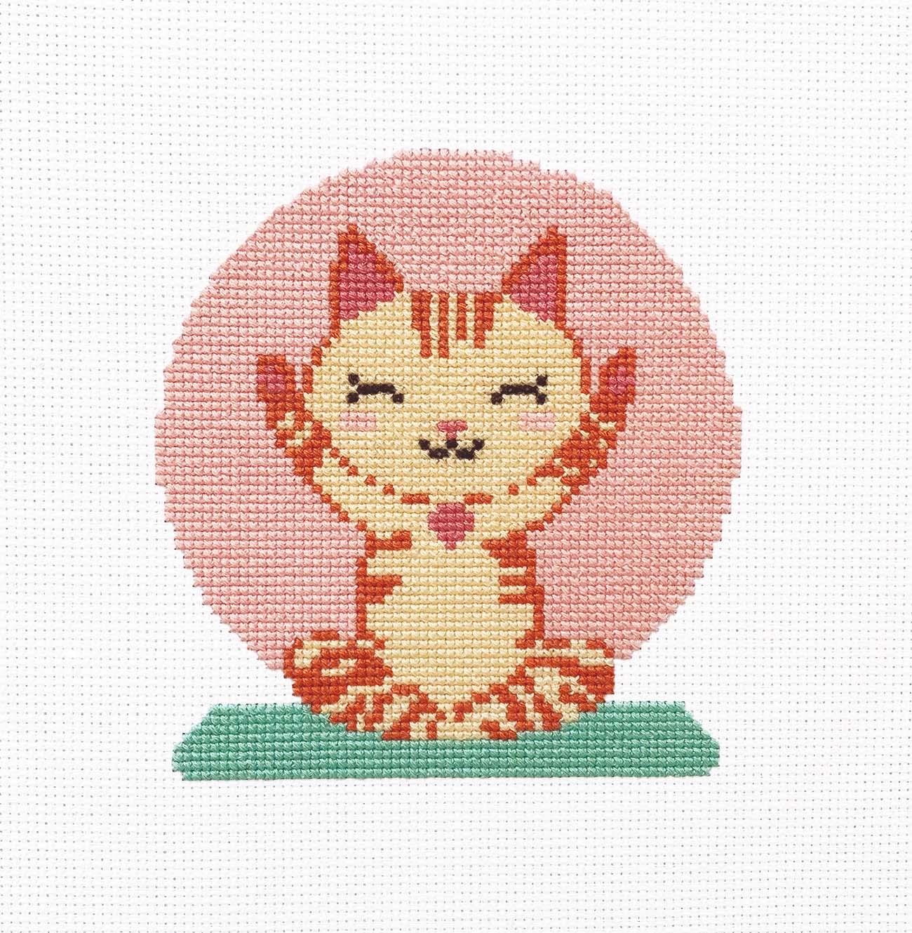 Sun Salutation Kitty - Counted Cross Stitch Kit
