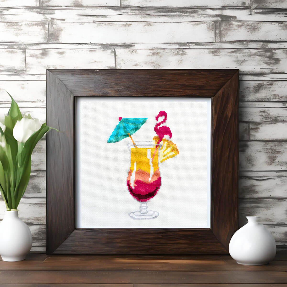 Sunset Cocktail Beginner Counted Cross Stitch Kit