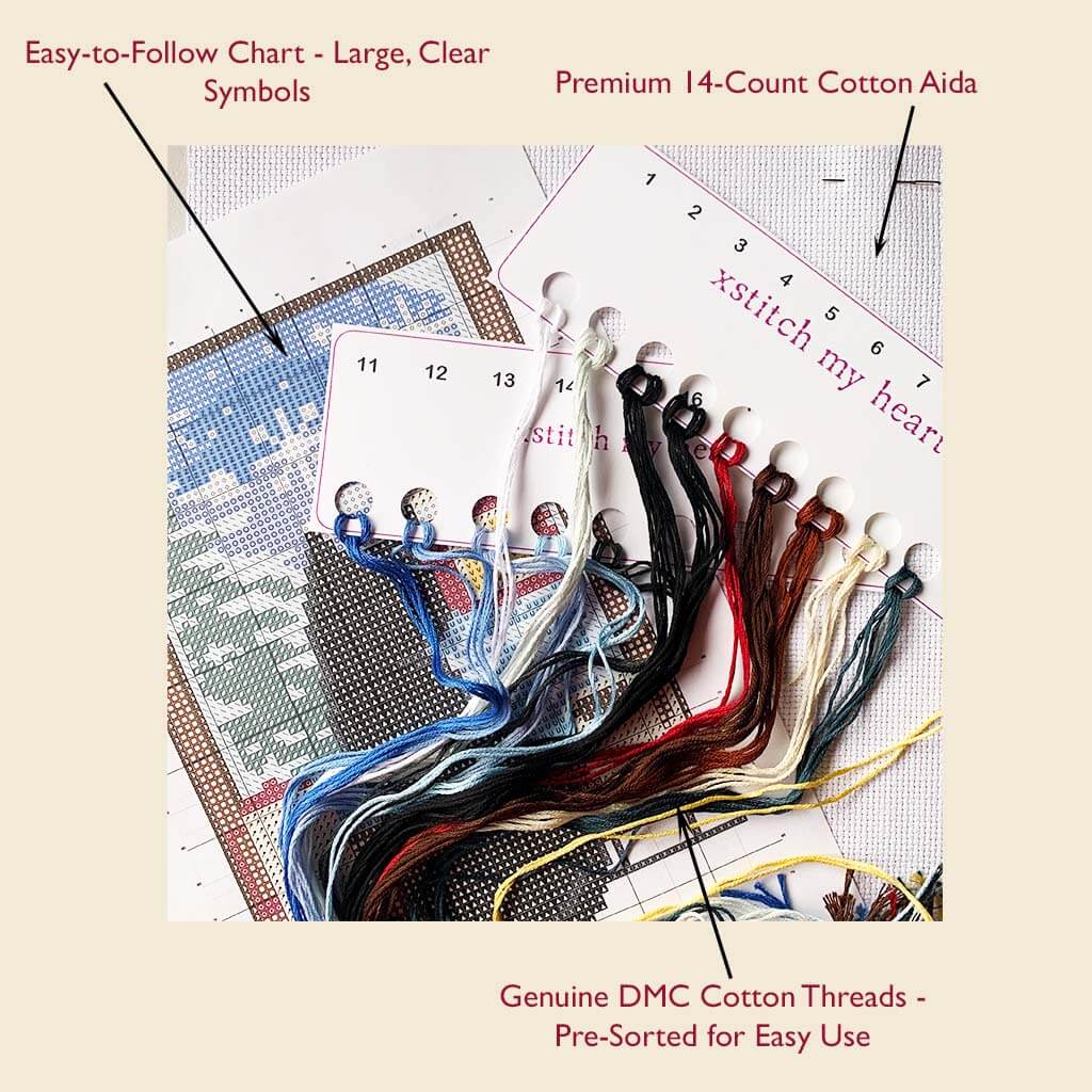 Winter Cat - Counted Cross Stitch Kit