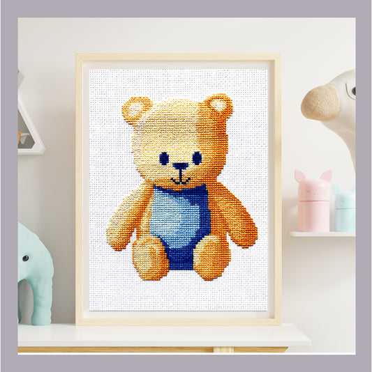 Yellow Bear Cross Stitch Kit 5" x 7"