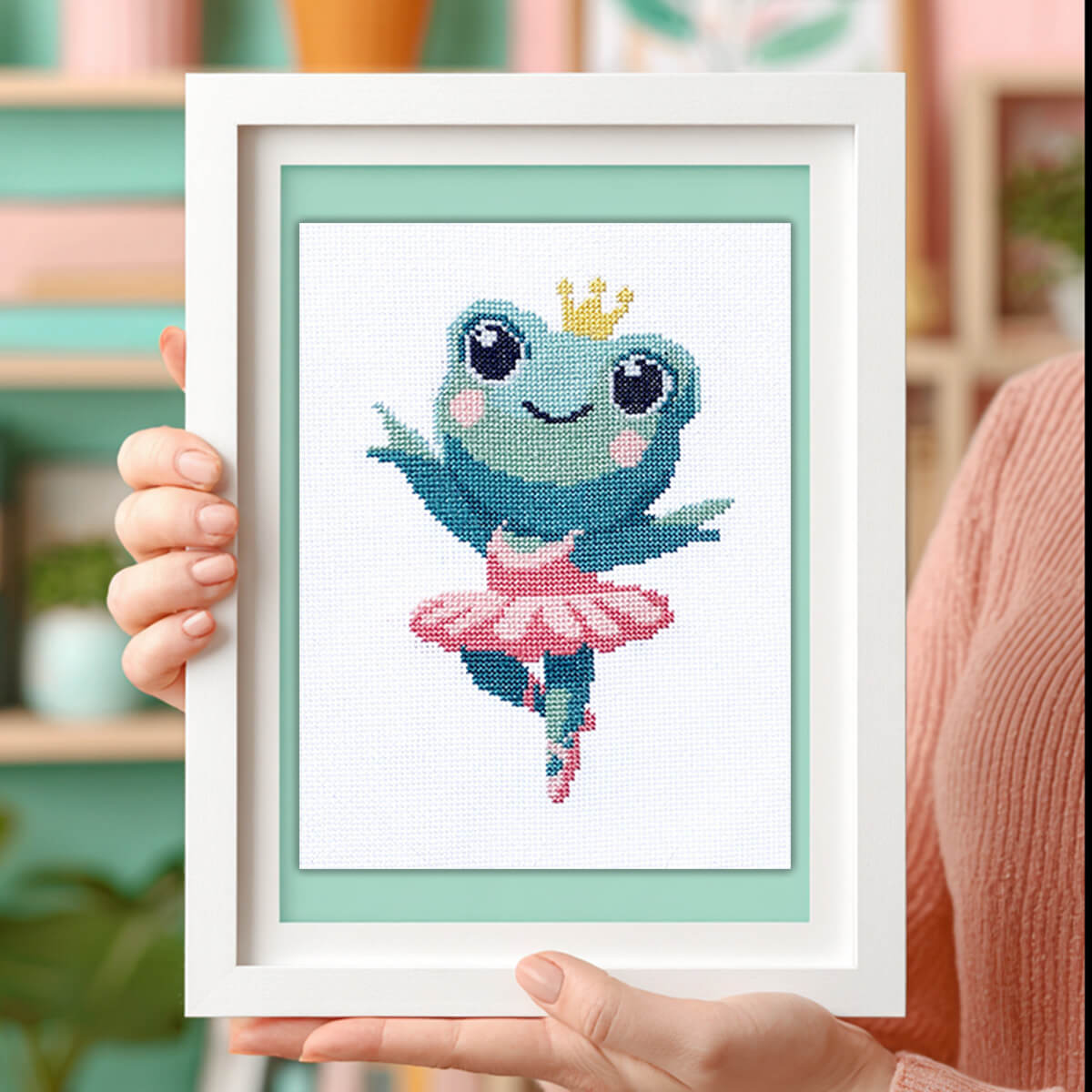 Ballerina Frog - Counted Cross Stitch Kit