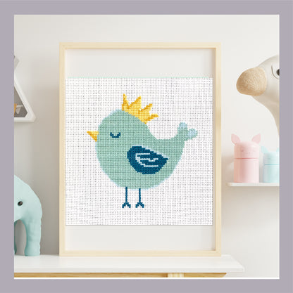 Crown Bird Cross-stitch Kit